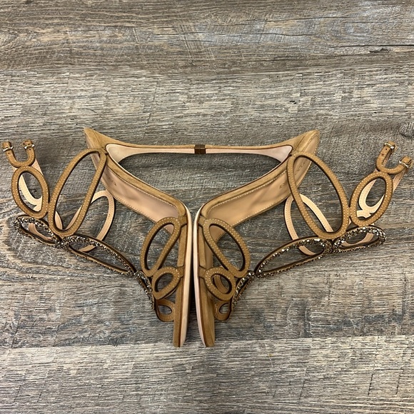 NEW Sergio Rossi FARRAH Crystal Embellished Caged Suede Heels EU 39 US 8.5 - Picture 8 of 14